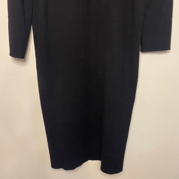 Nordstrom Long Black Wool Blend Open Cardigan Sweater MedTeacher Quiet Luxury - Picture 10 of 15
